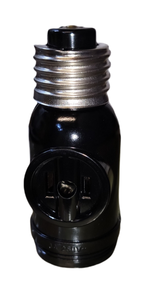 Omni Keyless Current Tap Socket E27 3A 250V with 2 Flat Pin Outlet