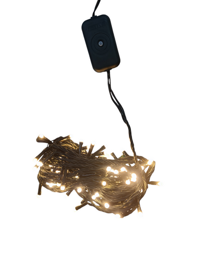 Firefly LED Christmas Light 100 Light 7 Meters 4 Effects Warm White 220V Green Wire, String Light 100 LED Bulb