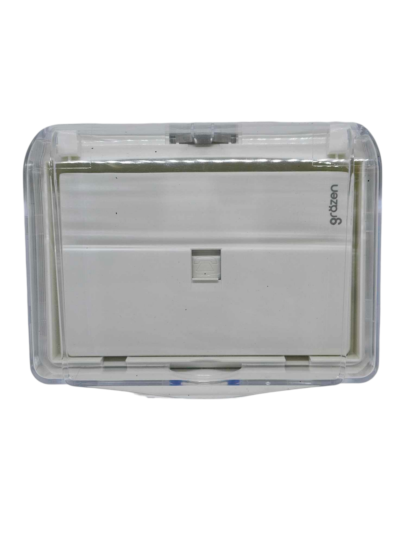 Grazen Weatherproof Cover Transparent with 1 Gang Telephone Outlet with Plate Cover WC-019-W+GW-016