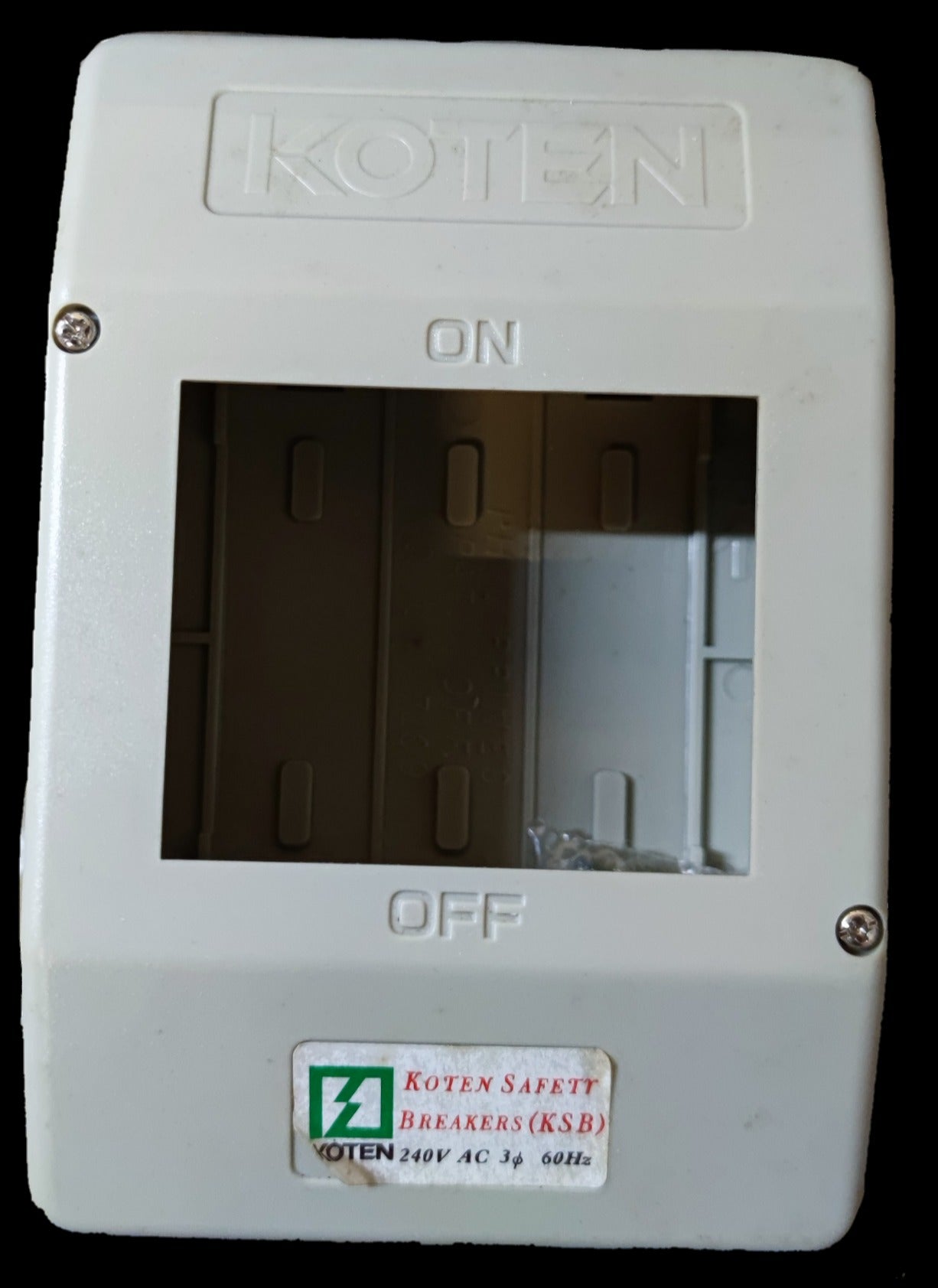 Koten Nema 1 Panel Board for 3 Pole 3 Phase Bolt-on Breakers PVC