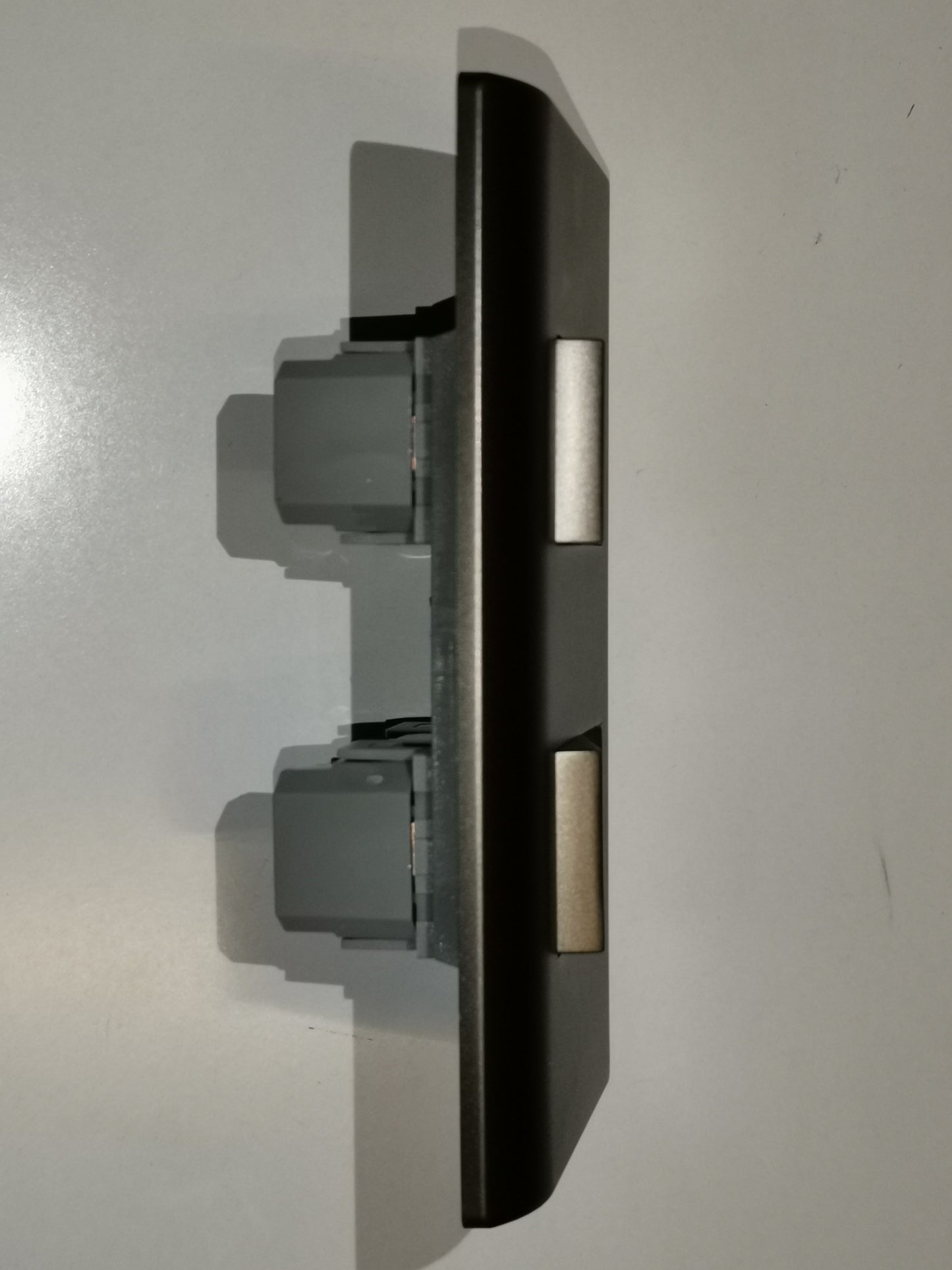 Royu 2 Gang 1 Way Switch with Plate Dark Gray