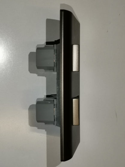 Royu 2 Gang 1 Way Switch with Plate Dark Gray