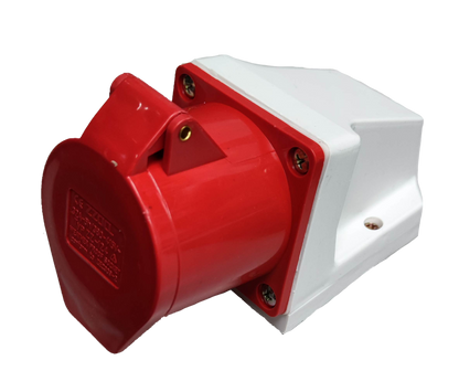 Grippes 32A 3P+E Industrial Outlet 6h (4 Pins) 380-415V Wall Type 124 IEC309-2