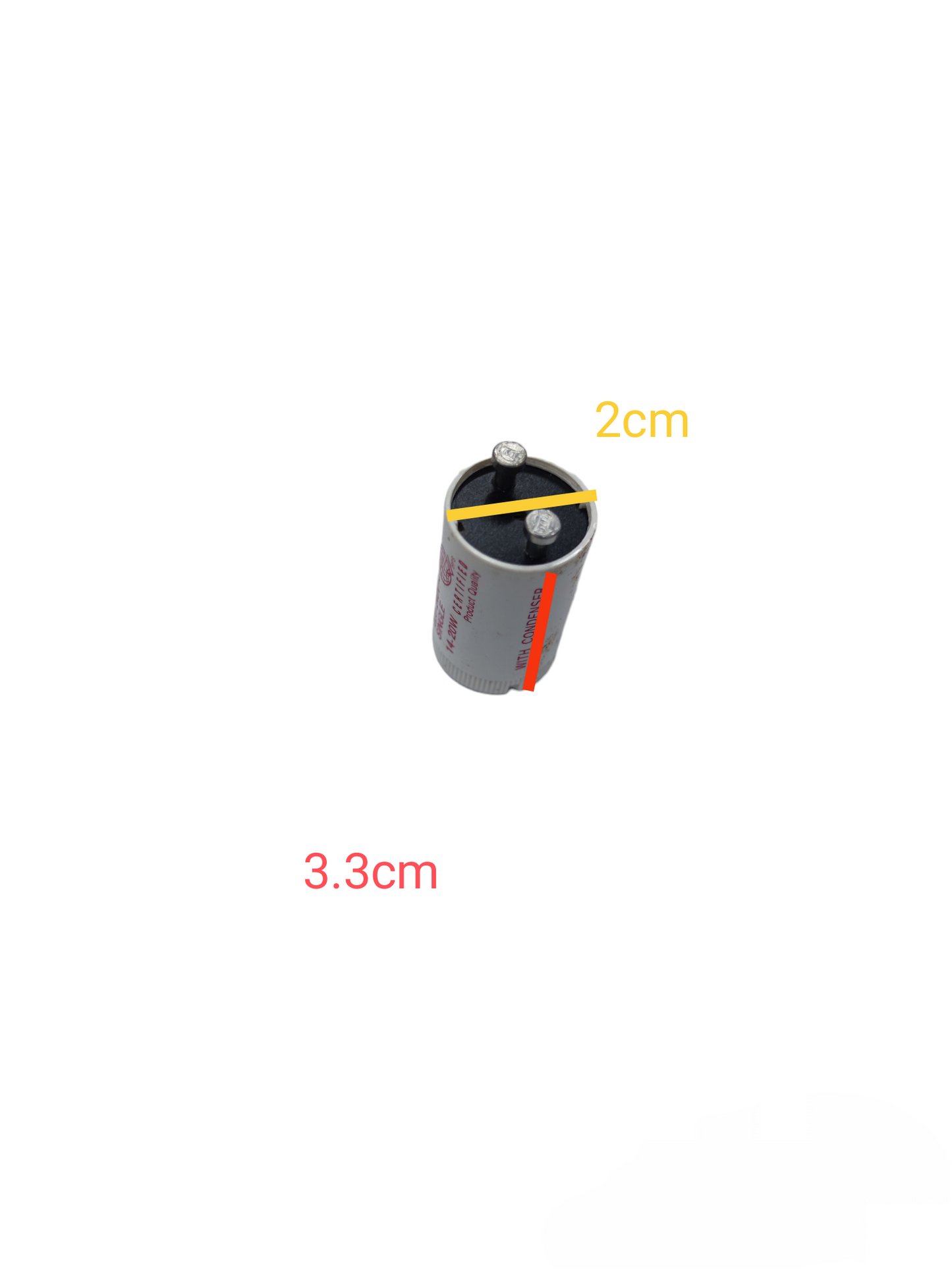 Eagle 45-FS-2 starter with condenser for lighting installation and accessories showing measurements