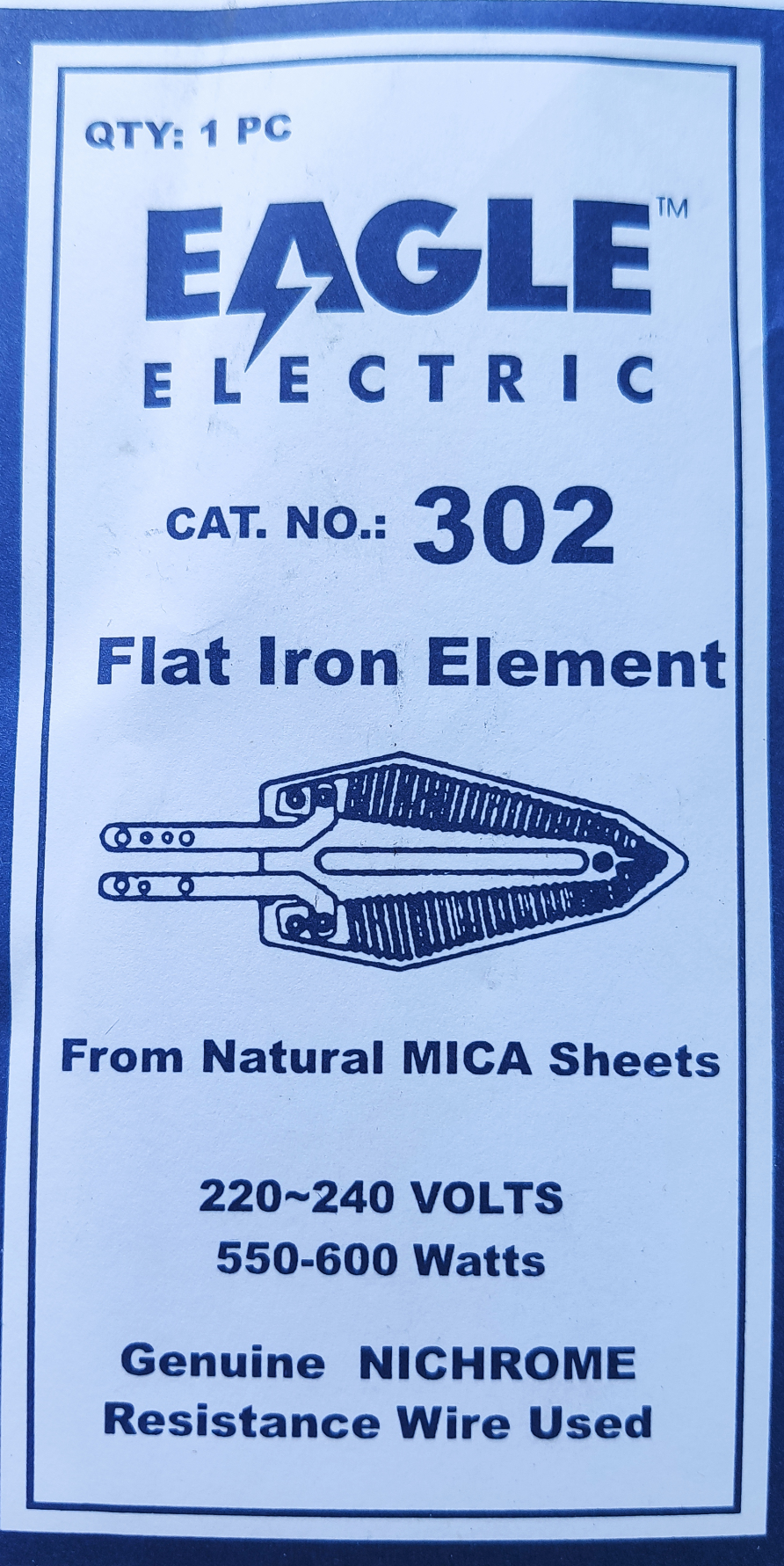 Eagle 550-600W iron heating element with flat iron design for efficient heating and durability