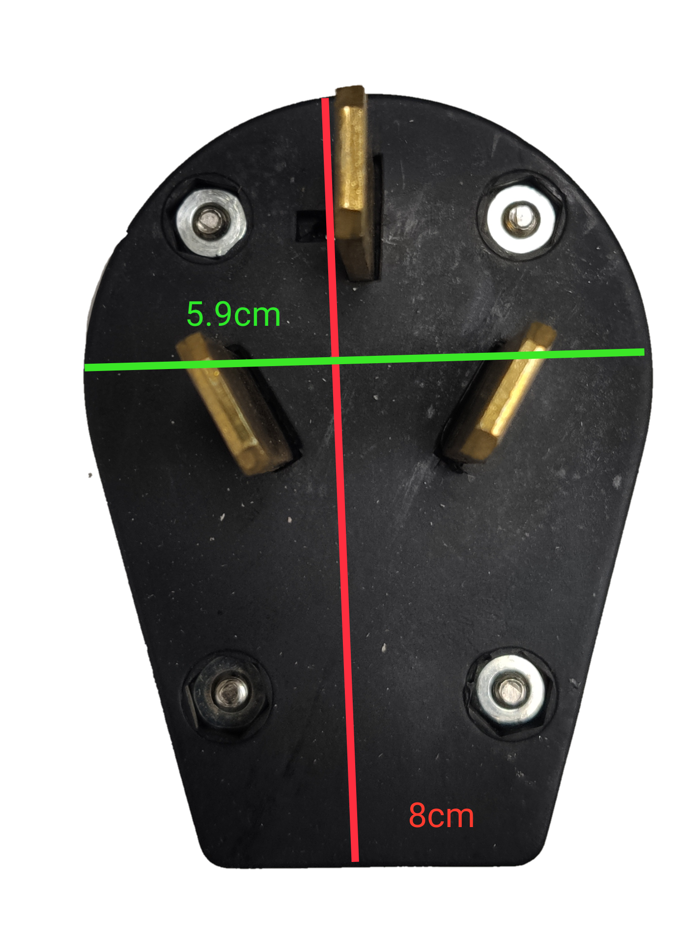 Eagle 50A range plug black heavy duty 3 angled brass pins with screw terminals for stovetop