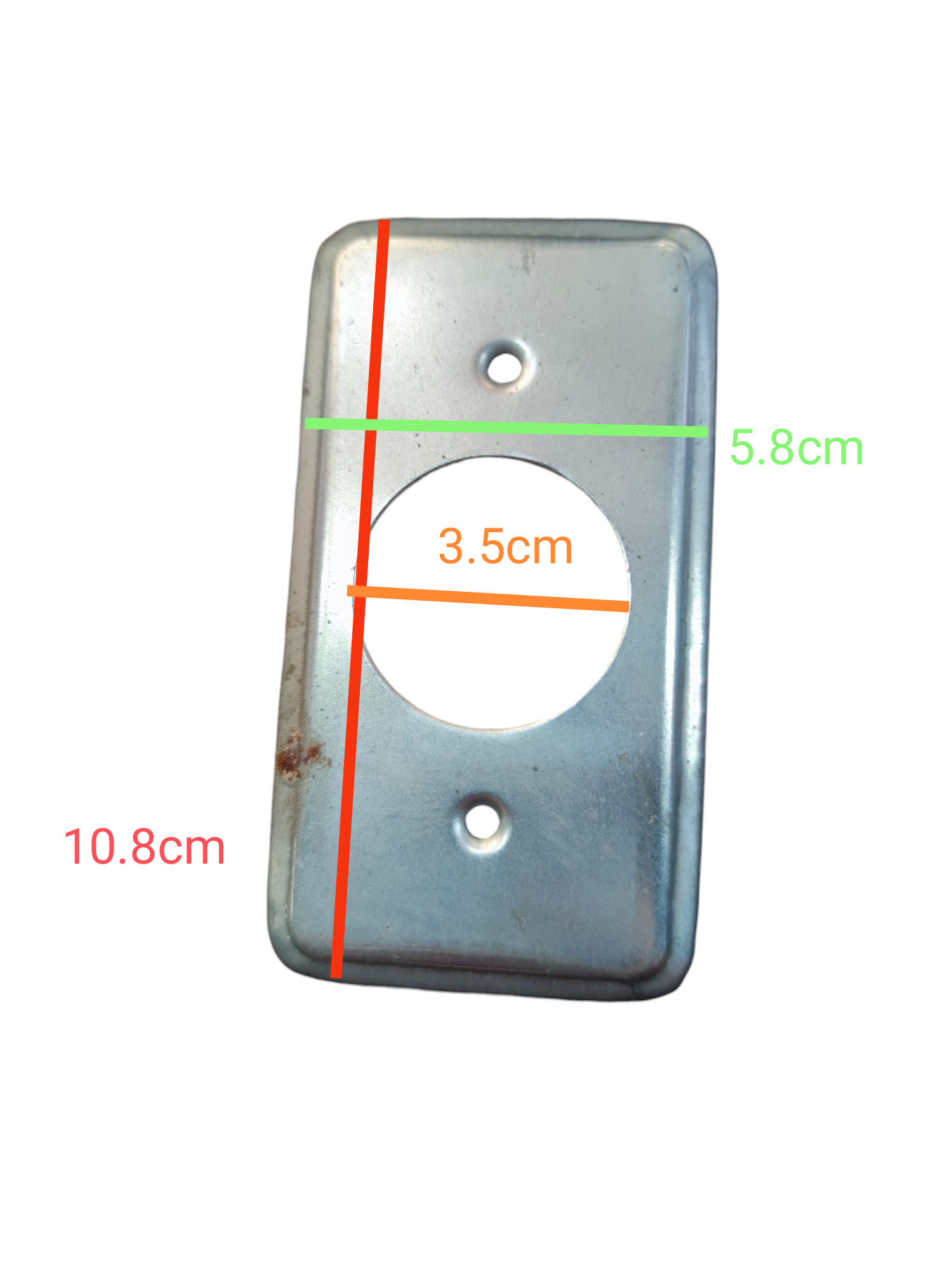 Eagle metal switch plate cover in silver with rectangular shape and mounting holes