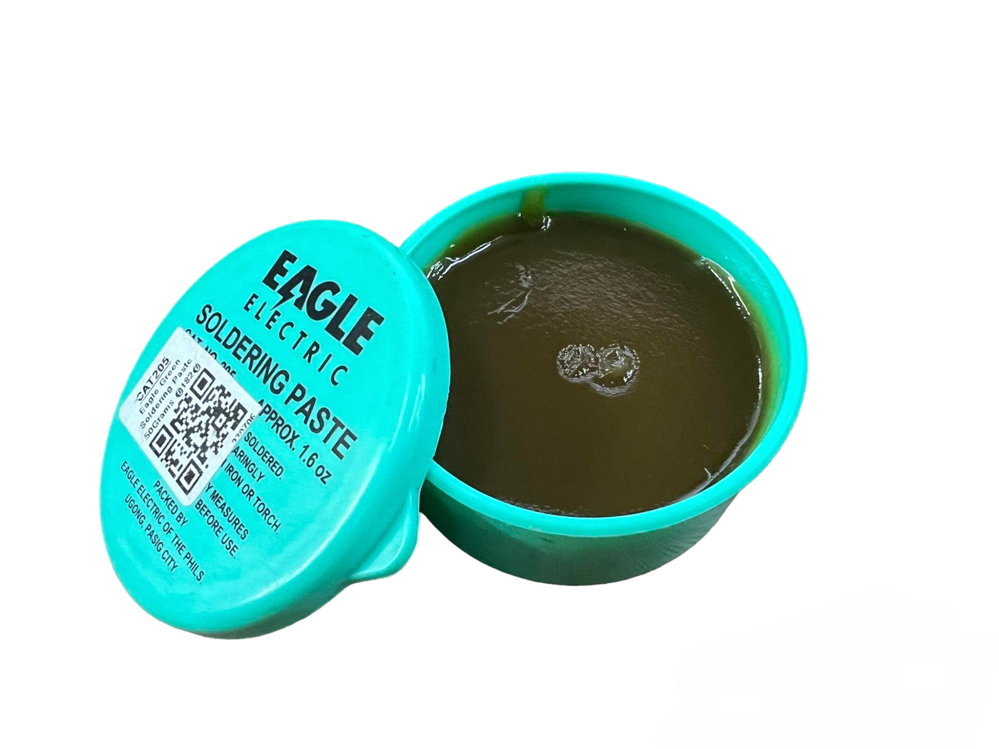 Eagle soldering paste 50 grams in a green container, ideal for electrical soldering projects