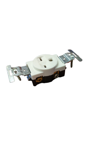 Eagle tandem outlet 15A 250V with side mounting brackets for easy installation