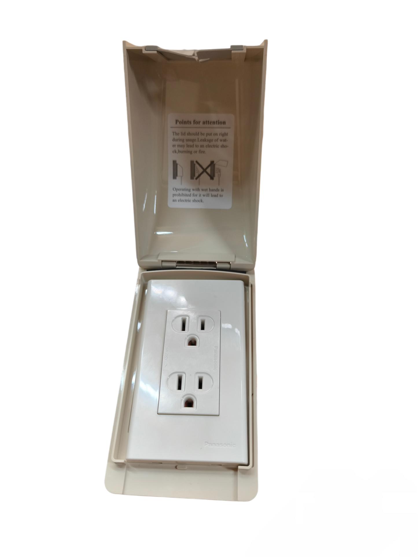 Panasonic & Omni Weatherproof Duplex Flat Pin with Ground 16A 250V WPP-601/WEG6803W-1/WEG1512-5