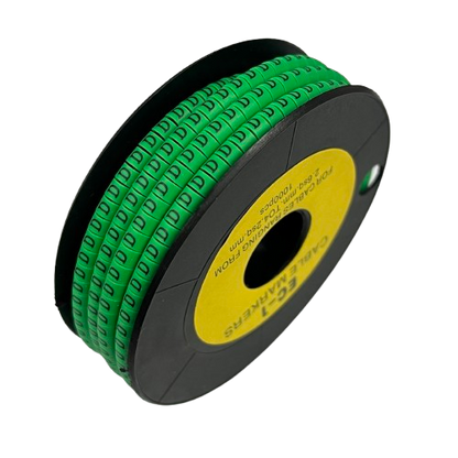 Grippes EC-1 cable identification markers in green on a spool for efficient cable management