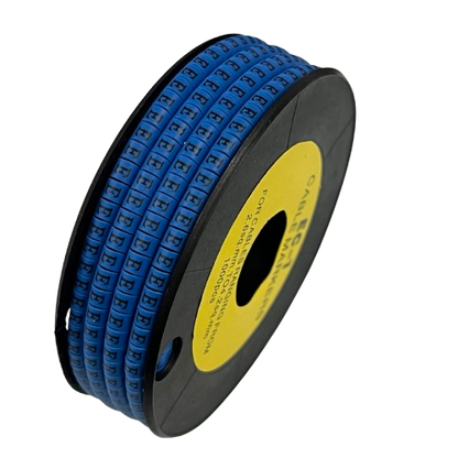Grippes EC-1B cable markers 1000pcs in blue, ideal for organized cable management and labeling