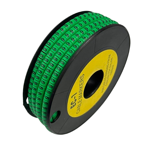 Grippes Cable Marker 6 Green spool of numeric cable markers for wire labeling and cable management
