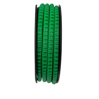 Grippes Cable Marker 6 Green numbered identification rings on spool for organized cable management