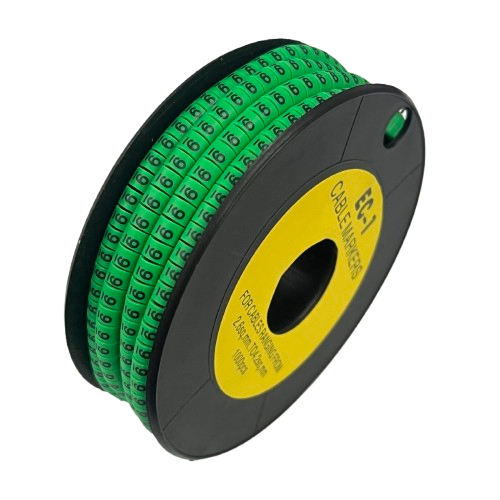 Grippes cable management spool of numeric labels 9 Marker 2.6mm to 4.2mm Green for wire identification