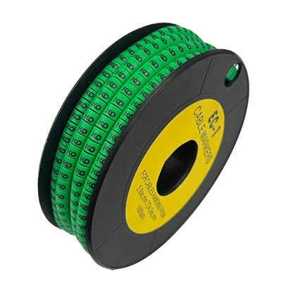 Grippes cable management spool of numeric labels 9 Marker 2.6mm to 4.2mm Green for wire identification