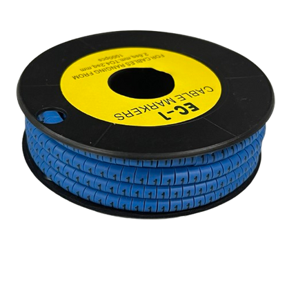 Spool of blue numbered cable markers Cable Marker Blue 1 for wire identification and neat cable management