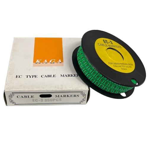 Cable Marker Green-6 spool of numeric cable markers for wire identification and organization