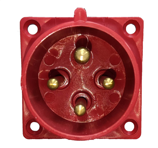 Grippes 32A 3P+E Industrial Plug 6h 380-415V ( 4 Pins) Chassis Type 624 IEC309-2