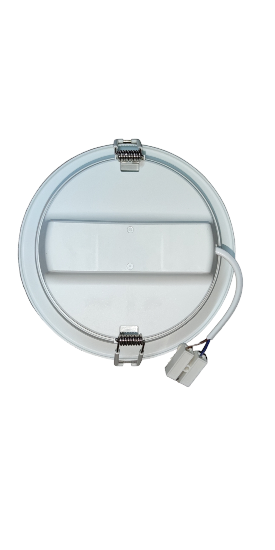 Ecolum 12W LED downlight warm white with round design and mounting clips shown from the back