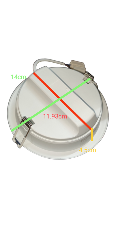 Ecolum 12W LED downlight warm white circular recessed ceiling light with clips and wiring