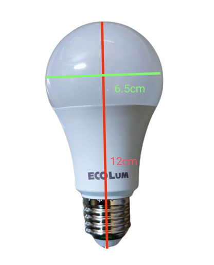 Ecolum 13W LED bulb E27 with white frosted cover and standard screw base