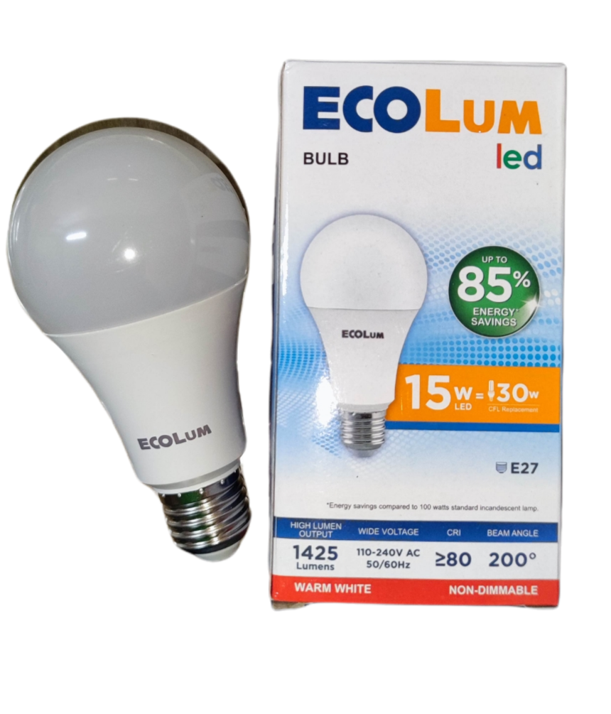 Ecolum 15W LED bulb E27 warm white with 1425 lumens for energy-efficient lighting