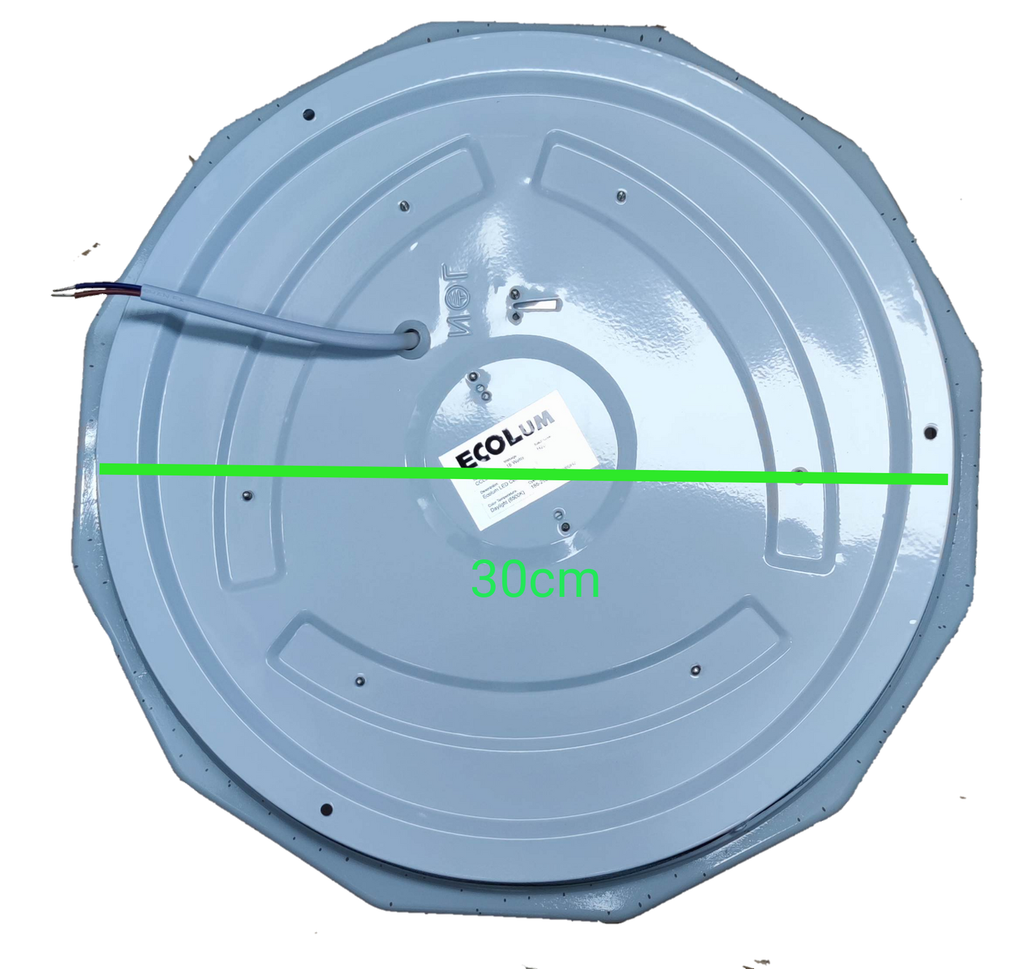 Ecolum 18W Ceiling Lights Daylight LED 220V with a sleek round design and 30cm diameter