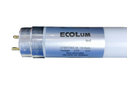 Ecolum 18W LED T8 tube daylight 220V with G13 base, energy-efficient lighting solution