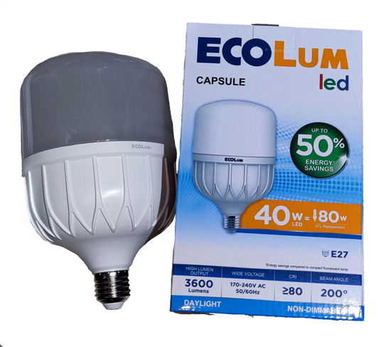 Ecolum 30W LED bulb Capsule E27 220V with energy-saving features and high lumen output for bright illumination