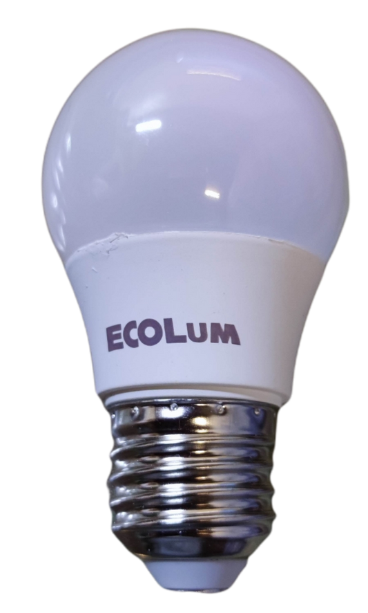 Ecolum 3W LED bulb E27 220V with frosted white glass and metallic base for efficient lighting