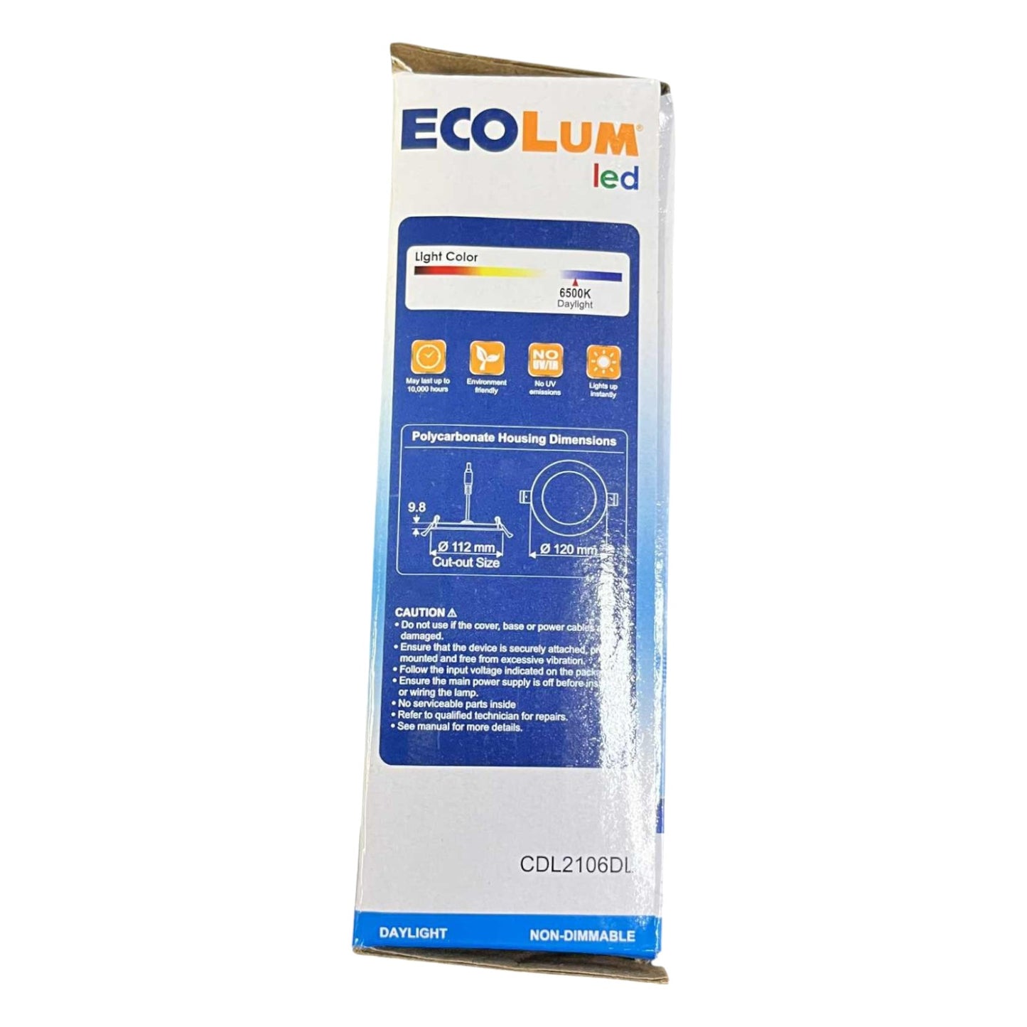 Ecolum LED packaging on a white background