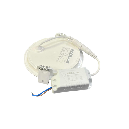 Ecolum 6W LED recessed slim downlight with a round design and included driver for easy installation