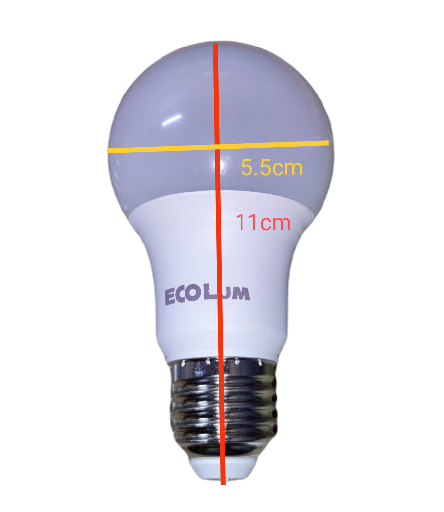 Ecolum 7W LED Bulb E27 220V Warm White with 5.5 cm diameter and 11 cm height