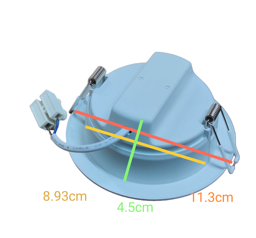 Ecolum 7W LED downlight daylight 6500K with dimensions for easy installation and bright illumination