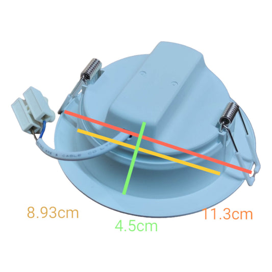 Ecolum 7W LED Downlight Warm White 3000K 220V CDL223107WW Outer Diameter: 113 mm  Cut-out Size: 90mm Depth: 45mm