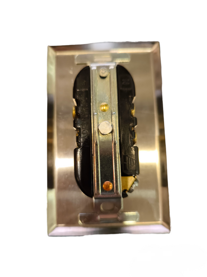 Eagle 2 Gang Tandem with Ground and Stainless Plate 16A 250V