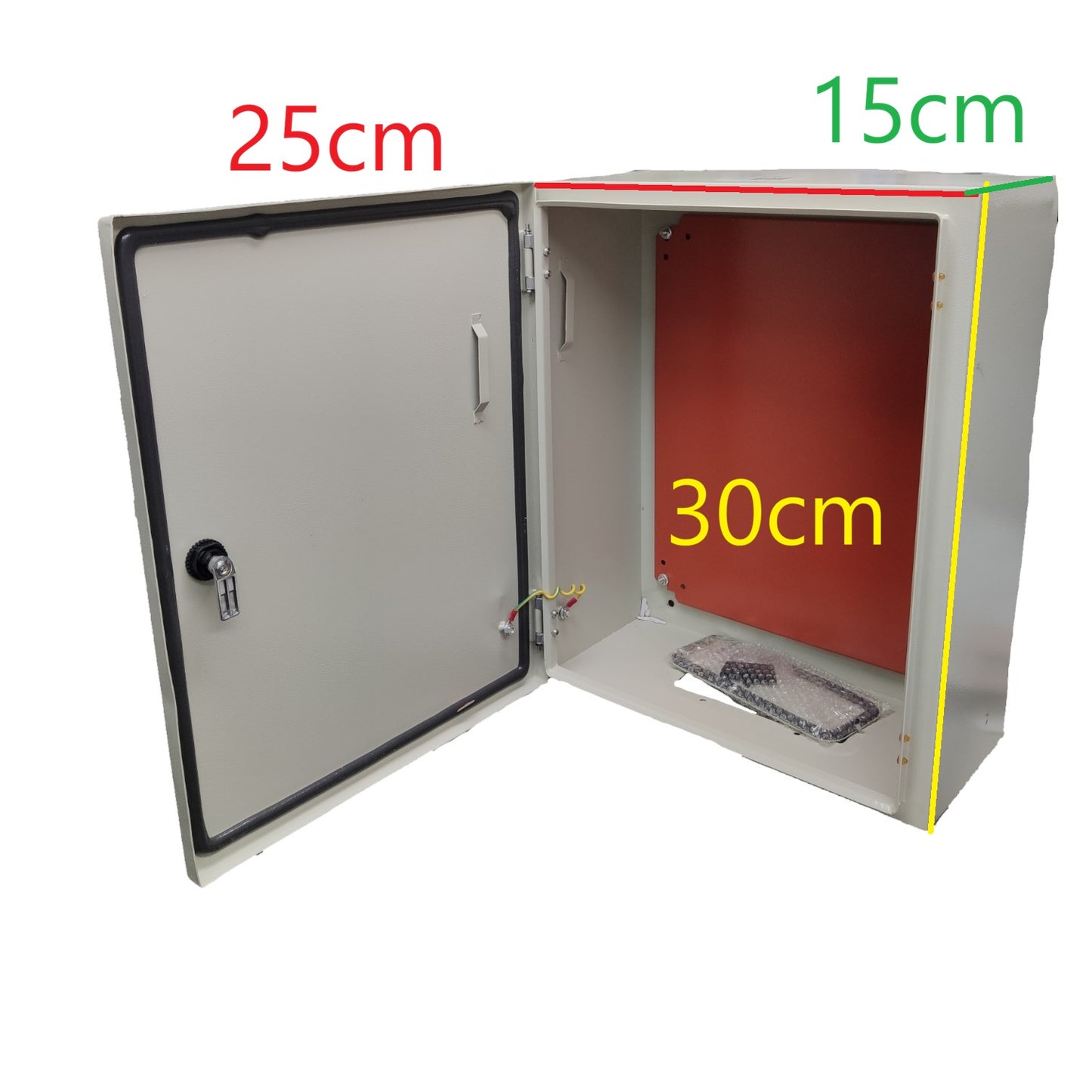 Grippes Control Box 300 x 250 x 150 mm Powder Coated Beige, Electrical Enclosure, Metal Enclosure, Steel Wall Box Metal Box