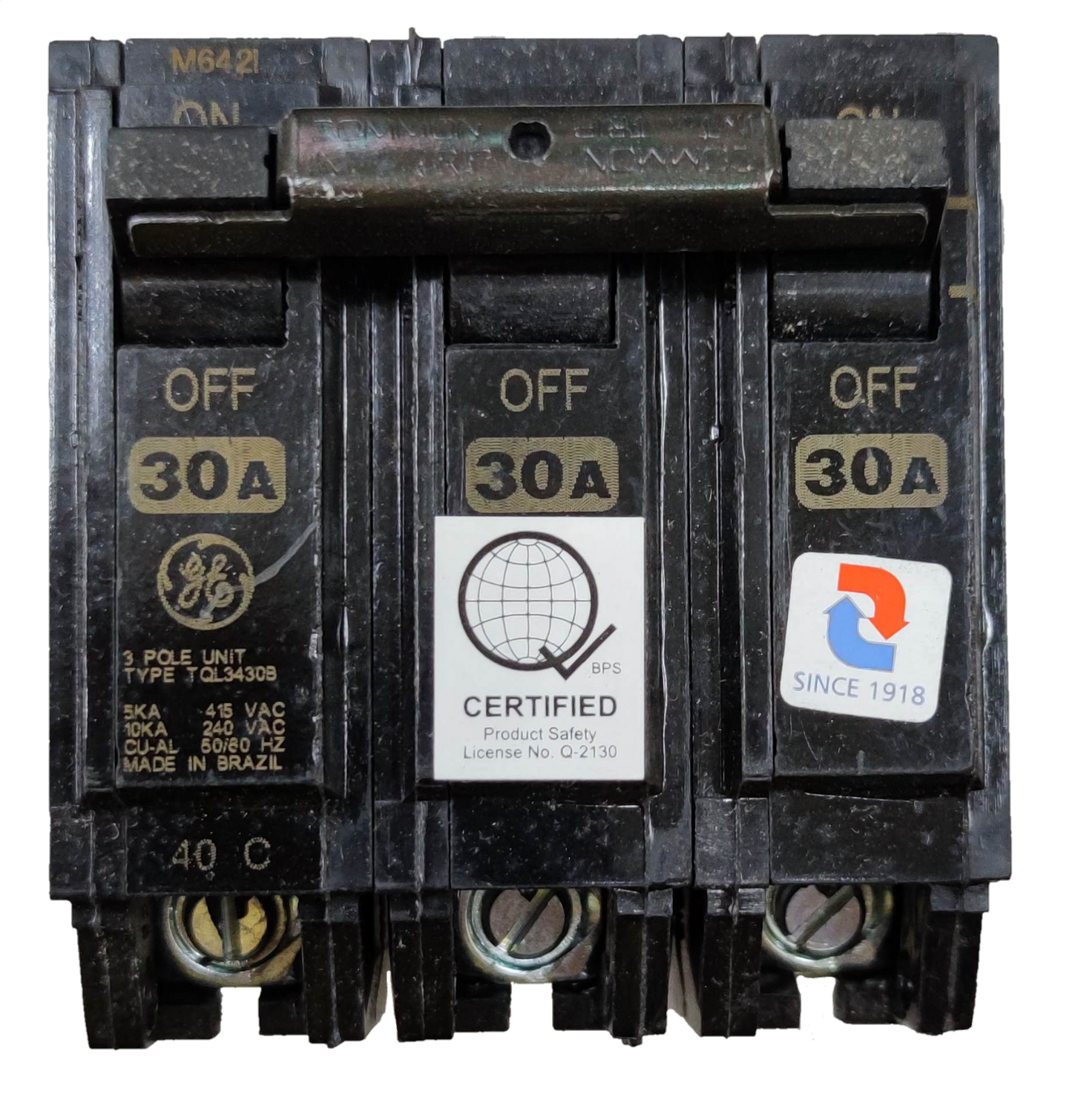 GE Circuit Breaker 3 Phase Plug In TQL, Circuit Breakers