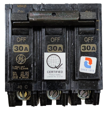 GE Circuit Breaker 3 Phase Plug In TQL, Circuit Breakers