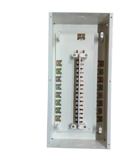Chint electrical circuitry part with multiple copper connectors inside white metal enclosure