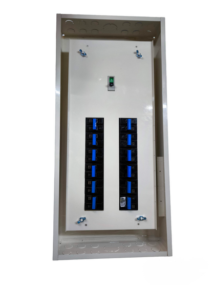 Koten metal distribution panel with two columns of breakers and main switch 12 Branches 2P 125A Main with HPH B-On .
