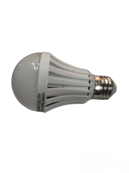 Denko 5W standby bulb energy-efficient LED light bulb with a white plastic body and metal screw base