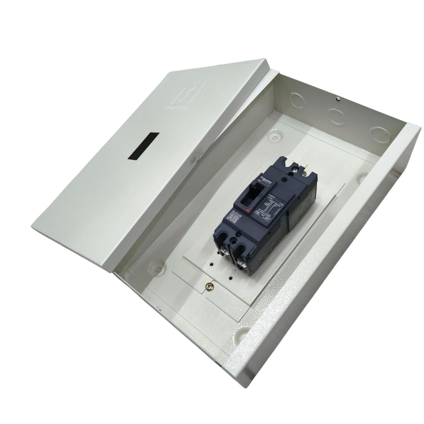 Schneider Circuit Breaker in a protective cover for electx Electrical Supply installations