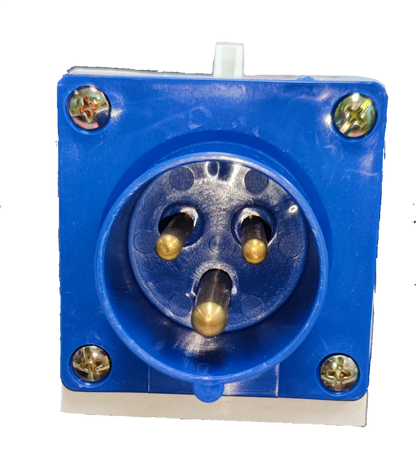 Grippes Blue Electric Power Outlet with Three Pins for Electx Electrical Supply