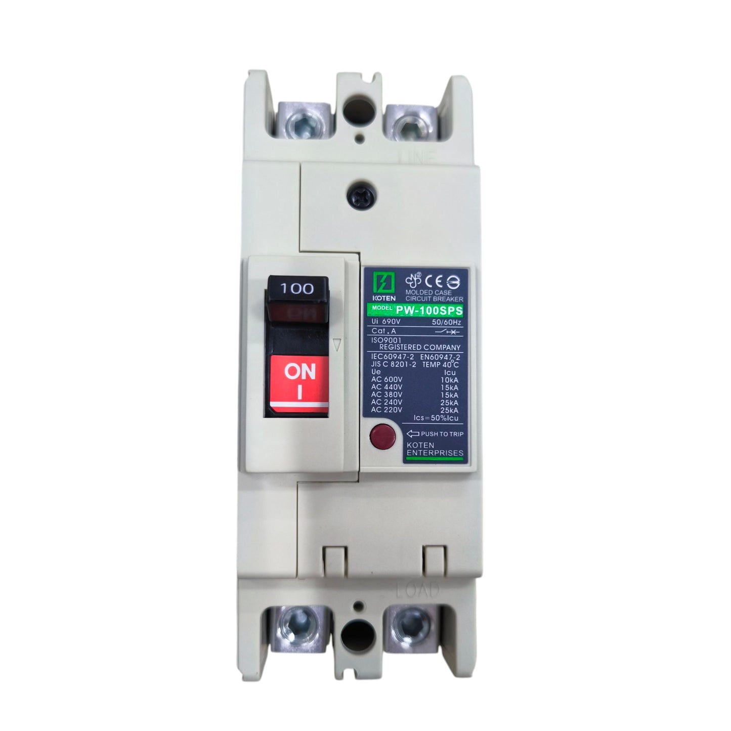 Koten Circuit Breaker 100A for electx Electrical Supply with clear ON/OFF indicator