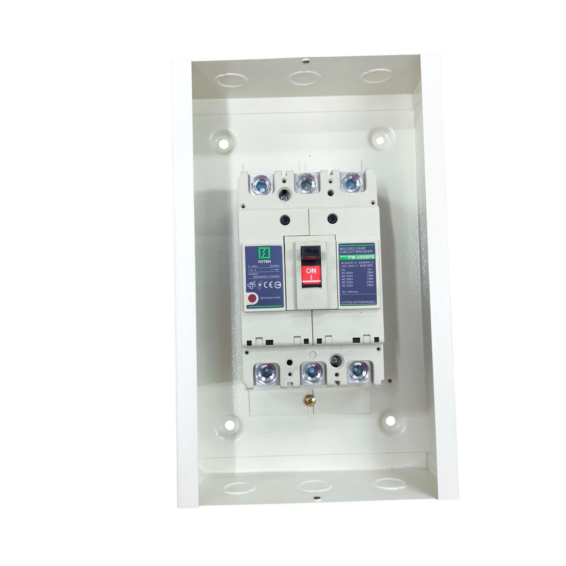 Koten Circuit Breaker Box with Safety Switch for electx Electrical Supply Applications