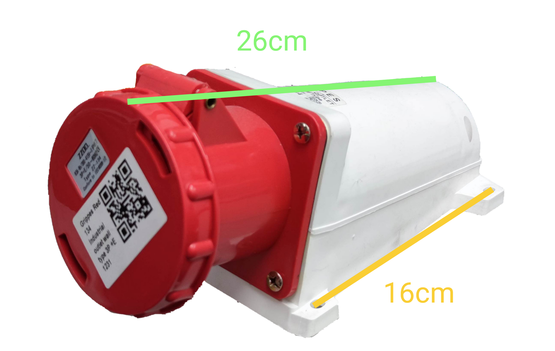 Grippes Electx Electrical Supply Power Point with Red Safety Cover and Measurement Indicators