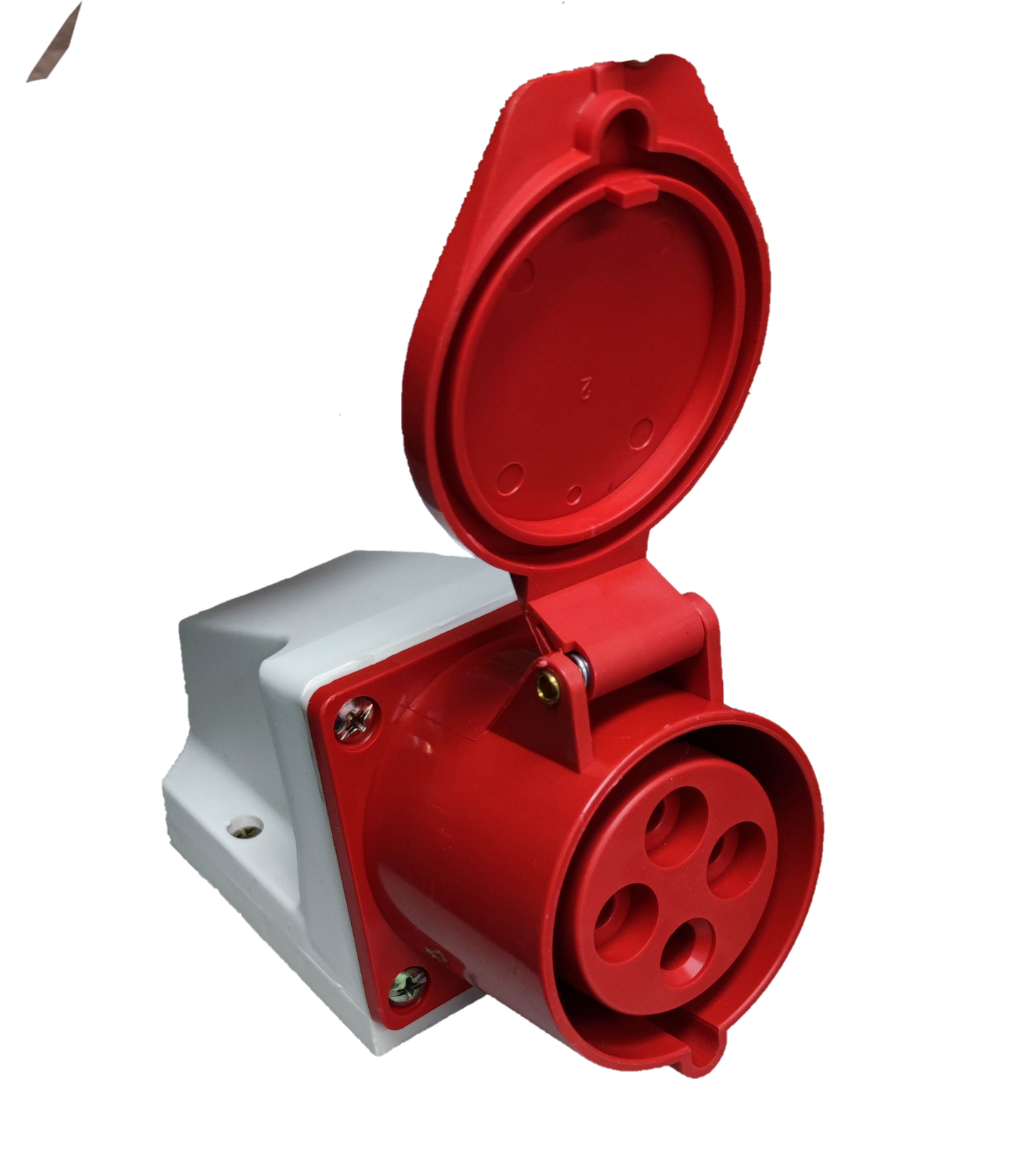 Grippes 4-Gang Red Electrical Socket with Weatherproof Cover from Electx Electrical Supply