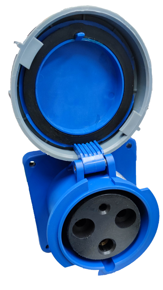 Internal Outlet Blue 125A Industrial Outlet and Plug IEC 3 Pins 2P+E – Electx Electrical Supply